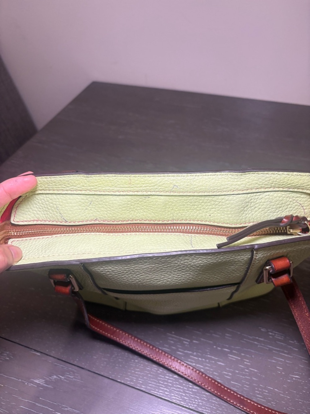 Dooney & Bourke green leather tote bag #leather #totebag - Picture 4 of 8